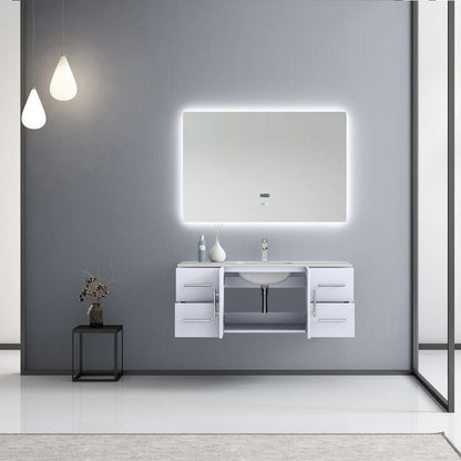 Geneva Transitional Glossy White 48" Single Vanity Set | LG192248DMDSLM48F