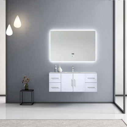 Geneva Transitional Glossy White 48" Single Vanity Set | LG192248DMDSLM48F