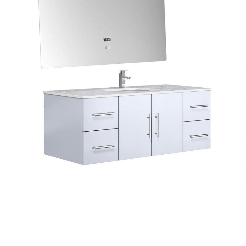 Geneva Transitional Glossy White 48" Single Vanity Set | LG192248DMDSLM48F