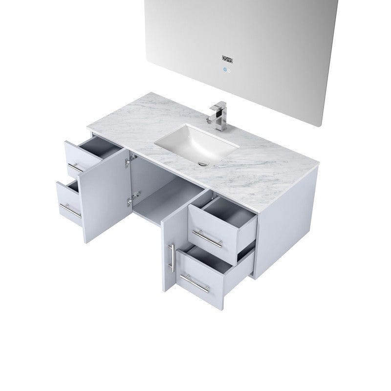 Geneva Transitional Glossy White 48" Single Vanity Set | LG192248DMDSLM48F