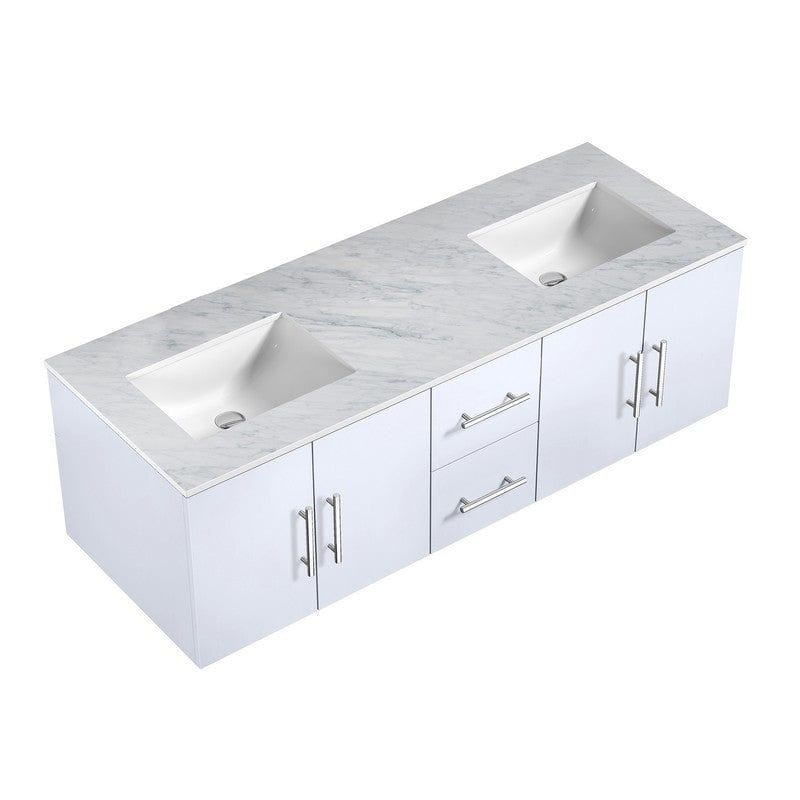 Geneva Transitional Glossy White 60" Double Vanity | LG192260DMDS000