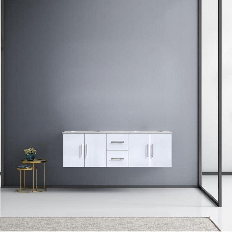 Geneva Transitional Glossy White 60" Double Vanity | LG192260DMDS000