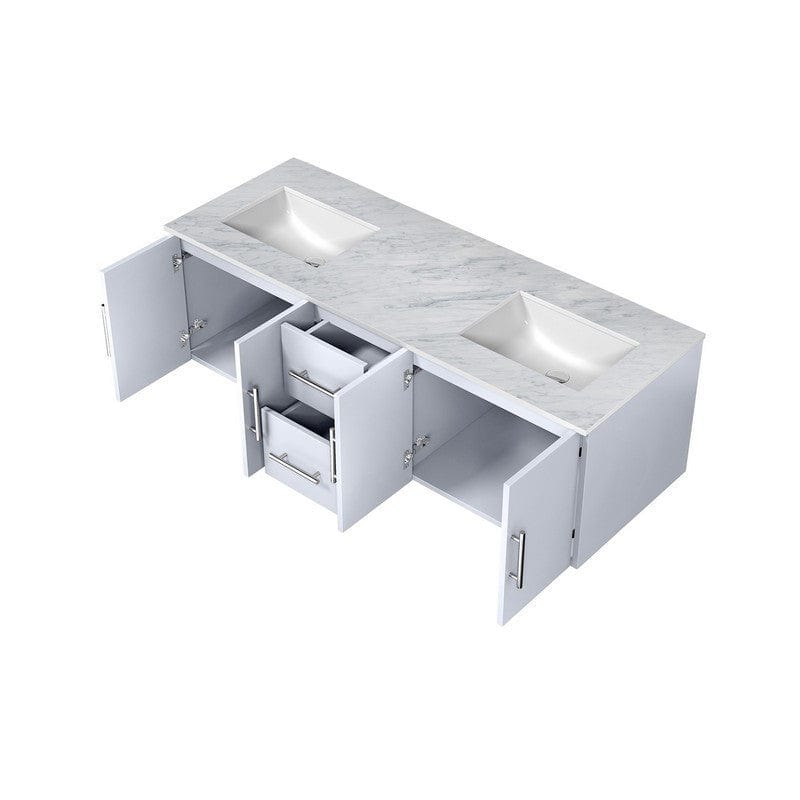 Geneva Transitional Glossy White 60" Double Vanity | LG192260DMDS000