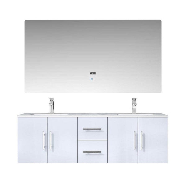 Geneva Transitional Glossy White 60 Double Vanity Set | LG192260DMDSLM60F