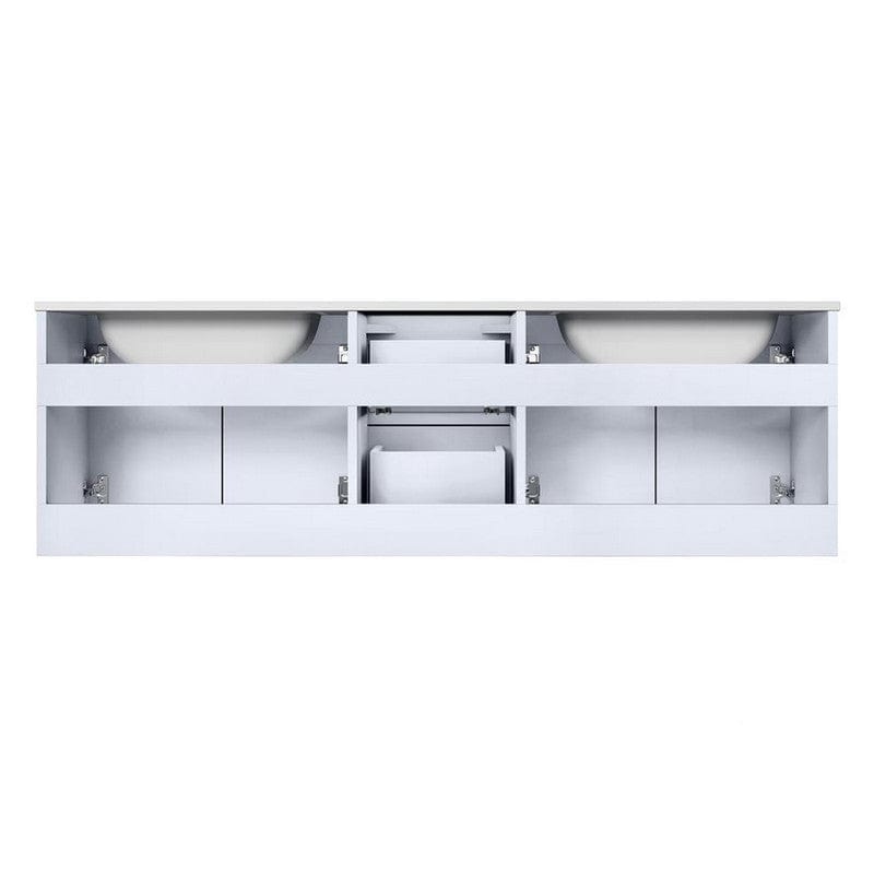 Geneva Transitional Glossy White 60" Double Vanity Set | LG192260DMDSLM60F