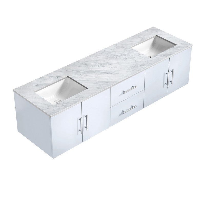 Geneva Transitional Glossy White 72" Double Vanity | LG192272DMDS000