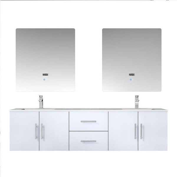 Geneva Transitional Glossy White 72 Double Vanity Set | LG192272DMDSLM30F