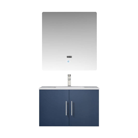 Lexora Vanities Geneva Transitional Navy Blue 30" Single Vanity Set | LG192230DEDSLM30F