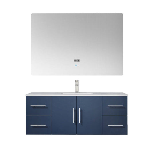 Lexora Vanities Geneva Transitional Navy Blue 48" Single Vanity Set | LG192248DEDSLM48F