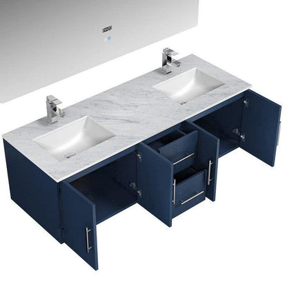 Geneva Transitional Navy Blue 60" Double Vanity Set | LG192260DEDSLM60F