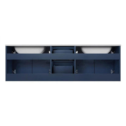 Geneva Transitional Navy Blue 60" Double Vanity Set | LG192260DEDSLM60F