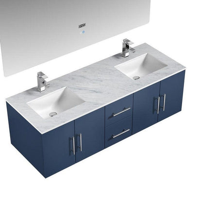 Geneva Transitional Navy Blue 60" Double Vanity Set | LG192260DEDSLM60F