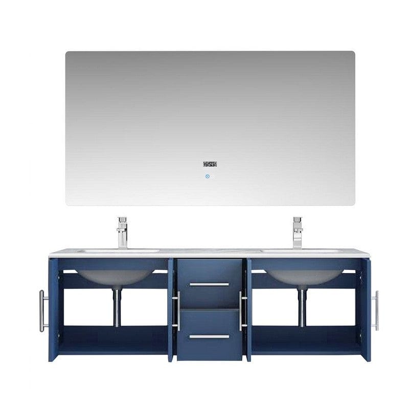 Geneva Transitional Navy Blue 60" Double Vanity Set | LG192260DEDSLM60F