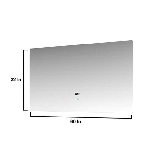 Geneva Transitional Navy Blue 60" Double Vanity with 60" Led Mirror, no Top | LG192260DE00LM60