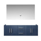 Geneva Transitional Navy Blue 60" Double Vanity with 60" Led Mirror, no Top | LG192260DE00LM60