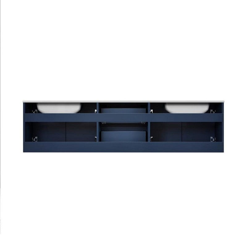 Geneva Transitional Navy Blue 72" Double Vanity Set | LG192272DEDSLM30F