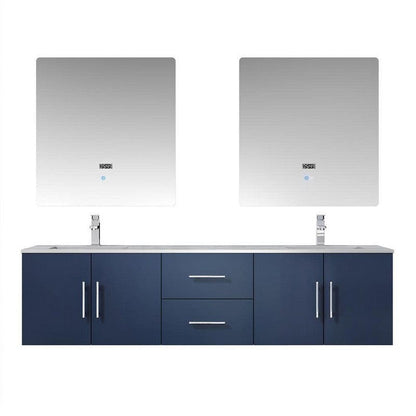 Geneva Transitional Navy Blue 72" Double Vanity Set | LG192272DEDSLM30F