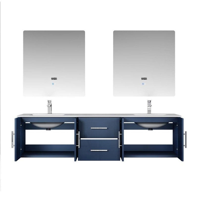 Geneva Transitional Navy Blue 72" Double Vanity Set | LG192272DEDSLM30F