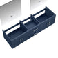 Geneva Transitional Navy Blue 72" Double Vanity with 30" Led Mirrors, no Top | LG192272DE00LM30