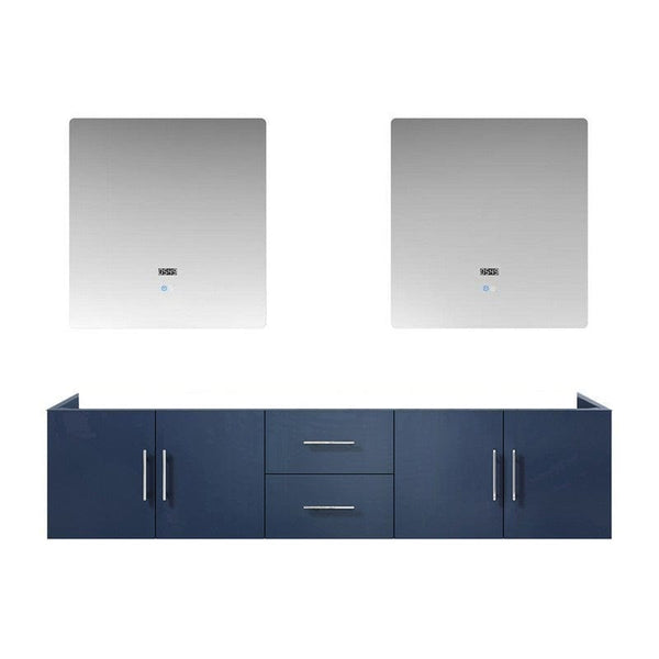 Geneva Transitional Navy Blue 80 Double Vanity with 30 Led Mirrors, no Top | LG192280DE00LM30