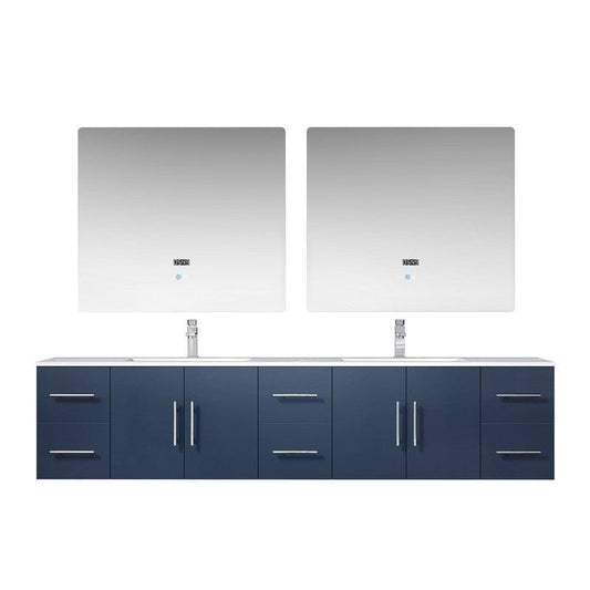 Geneva Transitional Navy Blue 84" Double Vanity Set | LG192284DEDSLM36F