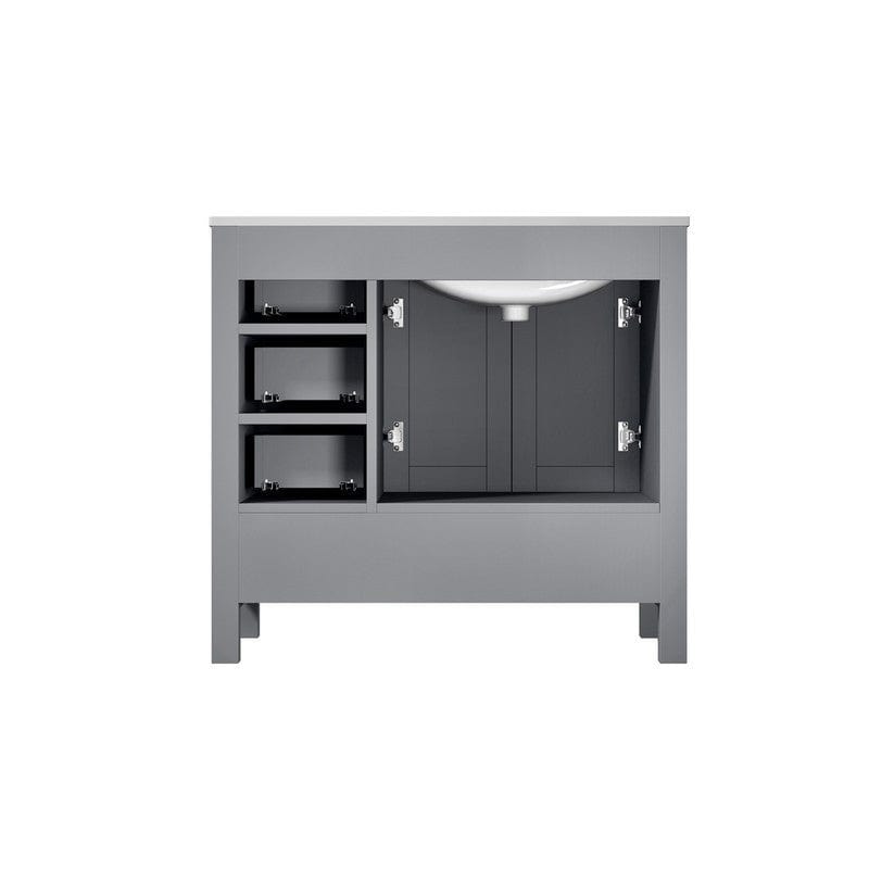 Jacques 36" Distressed Grey Single Vanity Set Carrara Marble Top - Left Version | LJ342236SDDSM34FL