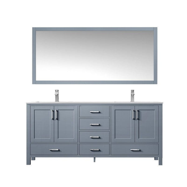 Jacques 60 Dark Grey Double Sink Vanity Set with White Carrara Marble Top | LJ342260DBDSM58F