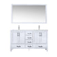 Jacques 60" White Double Sink Vanity Set with White Carrara Marble Top | LJ342260DADSM58F