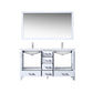 Jacques 60" White Double Sink Vanity Set with White Carrara Marble Top | LJ342260DADSM58F