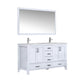 Jacques 60" White Double Sink Vanity Set with White Carrara Marble Top | LJ342260DADSM58F