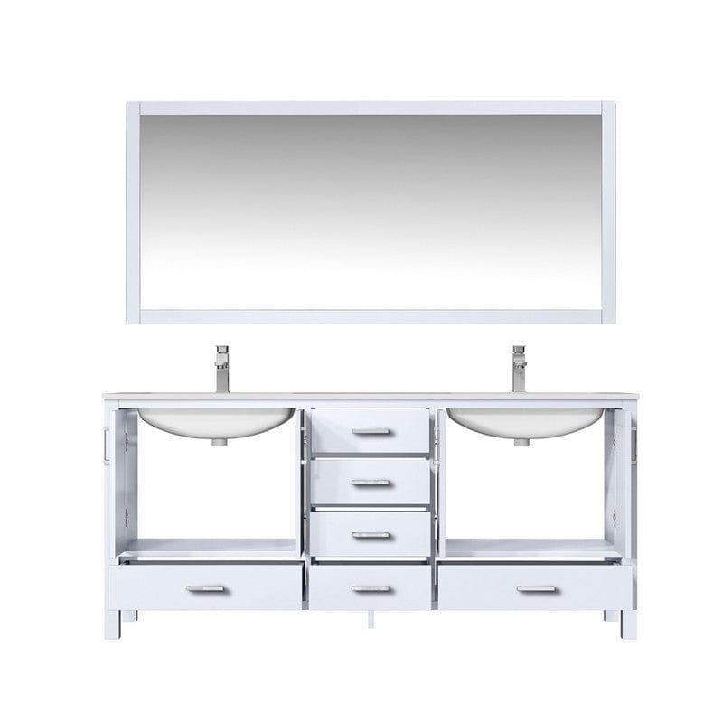 Jacques 72" White Double Vanity Set with White Carrara Marble Top | LJ342272DADSM70F