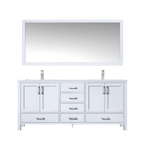Jacques 72 White Double Vanity Set with White Carrara Marble Top | LJ342272DADSM70F
