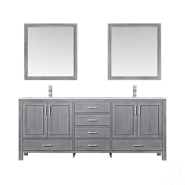 Jacques 80 Distressed Grey Double Vanity Set with White Carrara Marble Top | LJ342280DDDSM30F