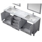 Jacques 80" Distressed Grey Double Vanity Set with White Carrara Marble Top | LJ342280DDDSM30F