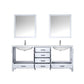 Jacques 80" White Double Vanity Set with White Carrara Marble Top | LJ342280DADSM30F