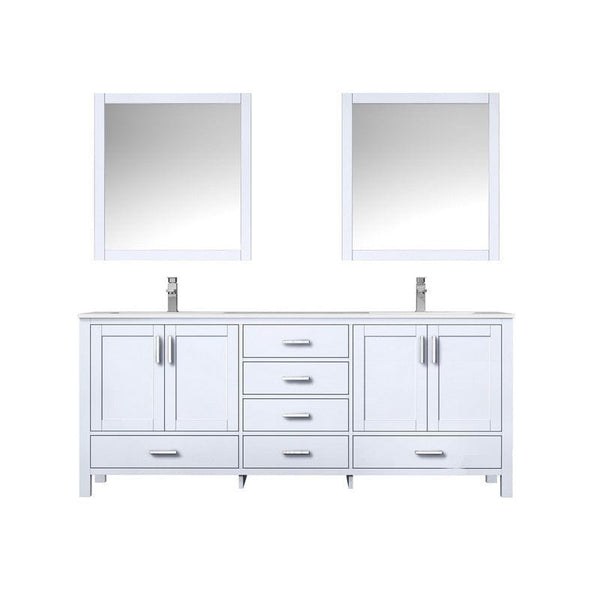 Jacques 80 White Double Vanity Set with White Carrara Marble Top | LJ342280DADSM30F