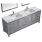 Jacques 84" Distressed Grey Double Vanity Set with Carrara Marble Top | LJ342284DDDSM34F
