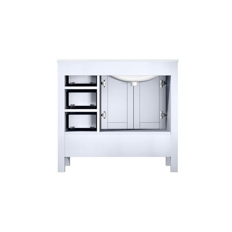 Jacques Modern White 36" Single Sink Vanity Set with White Carrara Marble Top | LJ342236SADSM34FL