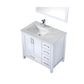 Jacques Modern White 36" Single Sink Vanity Set with White Carrara Marble Top | LJ342236SADSM34FL