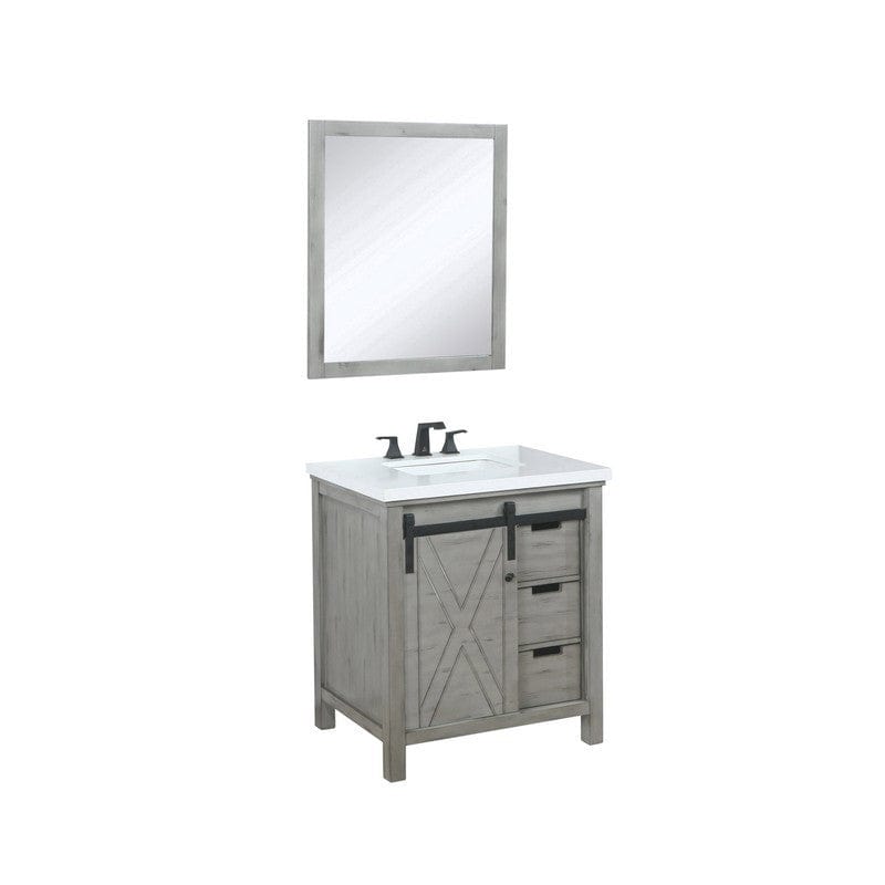 Marsyas Transitional Ash Grey 30" Single Vanity Set | LM342230SHCSM28F