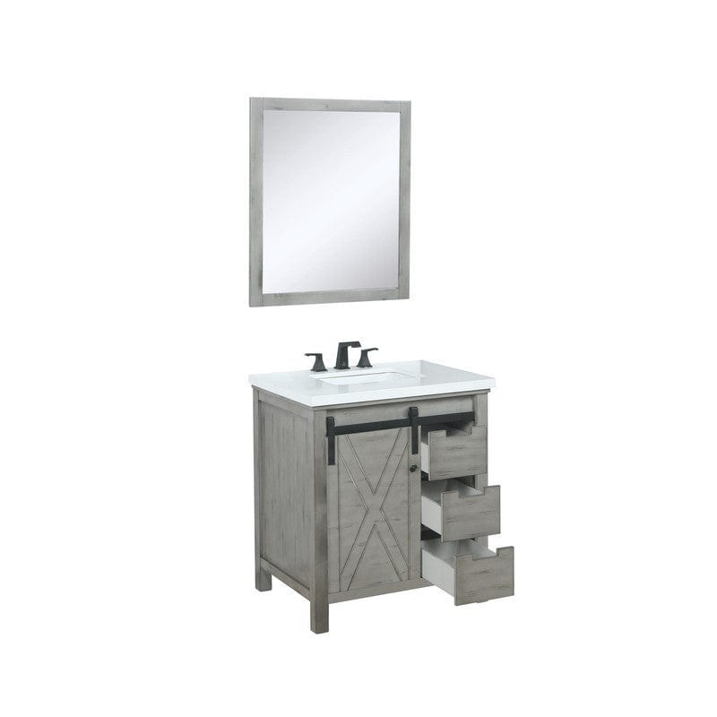 Marsyas Transitional Ash Grey 30" Single Vanity Set | LM342230SHCSM28F