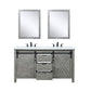 Marsyas Transitional Ash Grey 60" Double Vanity Set | LM342260DHCSM24F