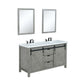 Marsyas Transitional Ash Grey 60" Double Vanity Set | LM342260DHCSM24F