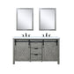 Marsyas Transitional Ash Grey 60" Double Vanity Set | LM342260DHCSM24F