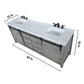 Marsyas Transitional Ash Grey 84" Double Vanity Set | LM342284DHCSM34F