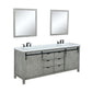 Marsyas Transitional Ash Grey 84" Double Vanity Set | LM342284DHCSM34F