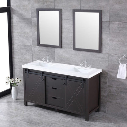 Marsyas Transitional Brown 60" Double Vanity Set | LM342260DCCSM24F