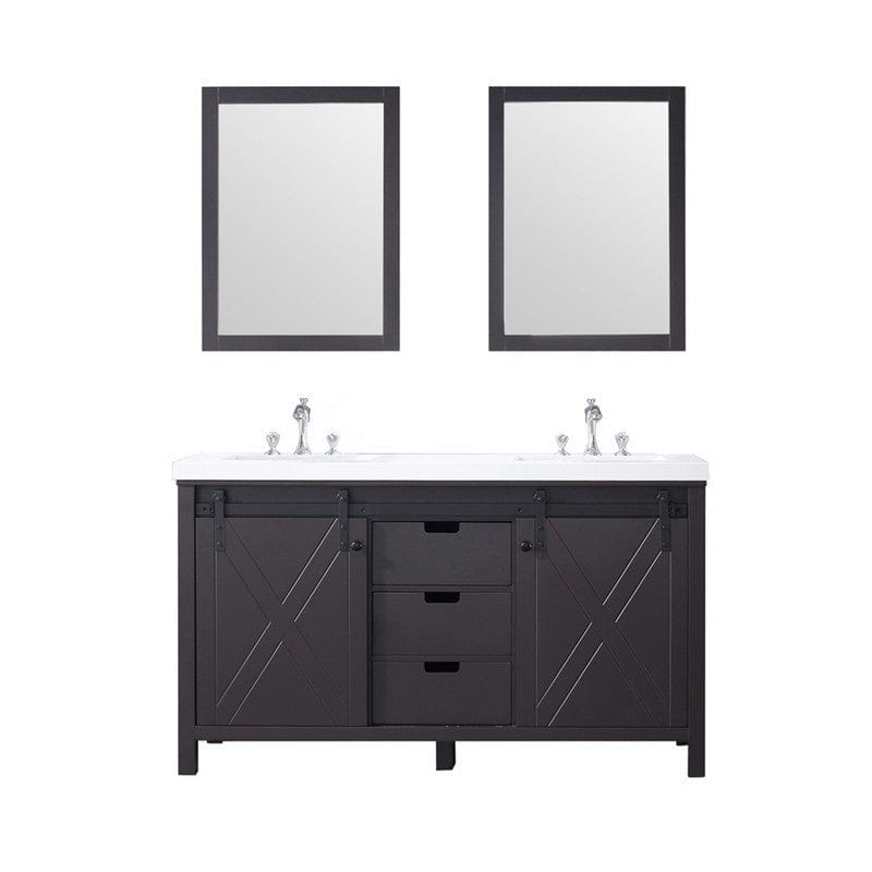 Marsyas Transitional Brown 60" Double Vanity Set | LM342260DCCSM24F