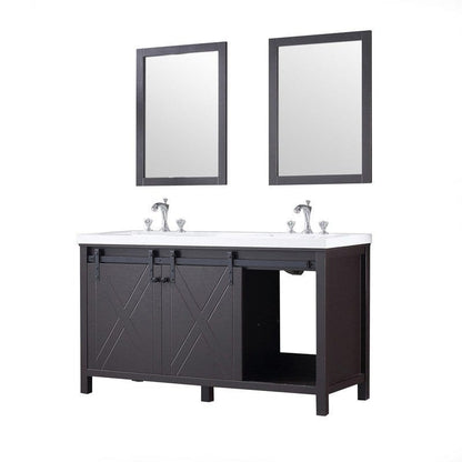 Marsyas Transitional Brown 60" Double Vanity Set | LM342260DCCSM24F