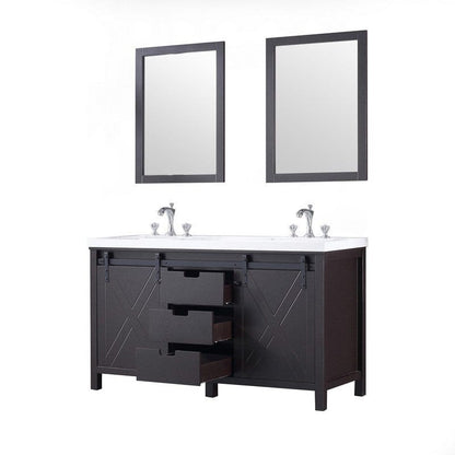 Marsyas Transitional Brown 60" Double Vanity Set | LM342260DCCSM24F